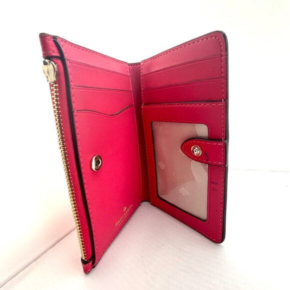 Kate Spade Leather Bifold Wallet Pink - Zipper Defect (Missing Pull Tab) - Picture 9 of 9